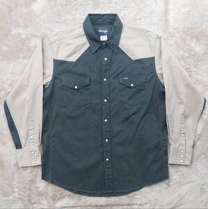 Vintage Wrangler Western Pearl Snap Heavyweight Button Down Shirt | XL